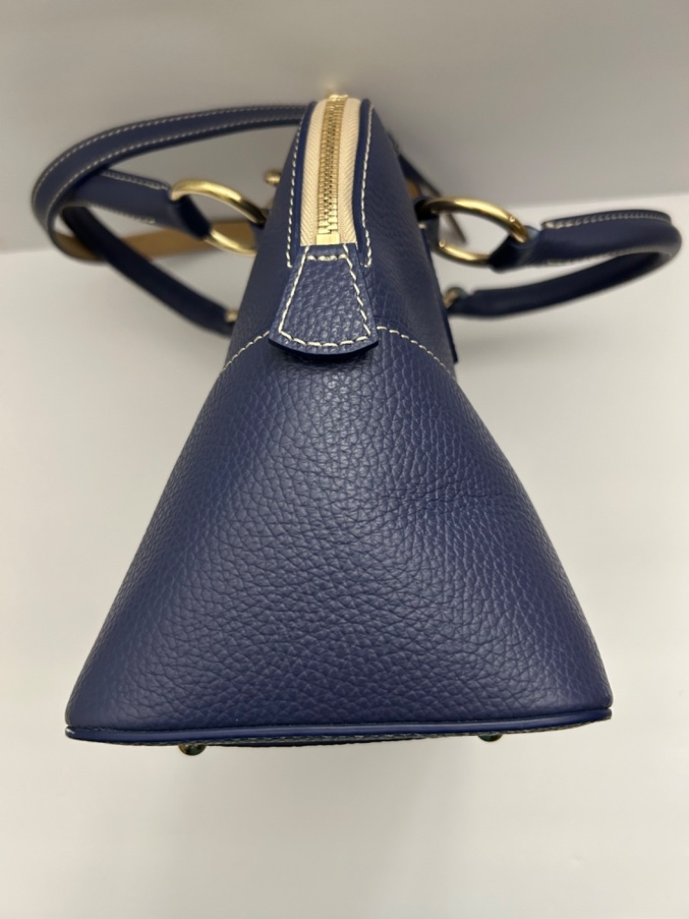 Dooney & Bourke Lucca Pebble Leather Satchel with Crossbody Strap Marine Blue - Picture 3 of 12